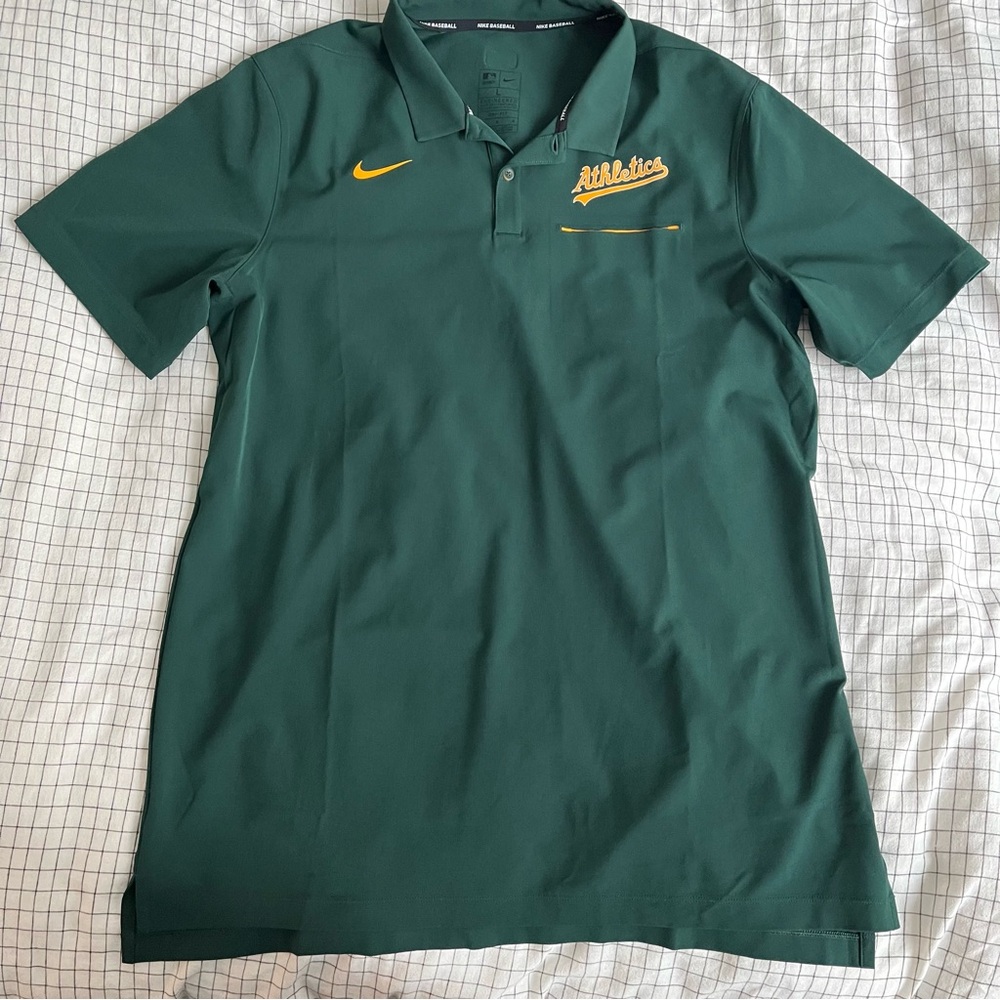 Nike Dark Green Oakland Athletics Polo Shirt